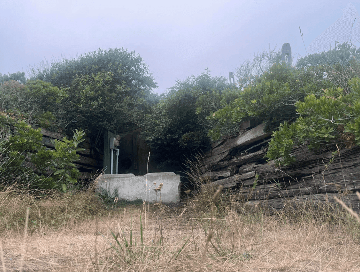 The old bunker entrance at Tom Nevers