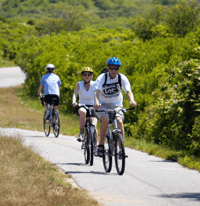 Cyclists on a Nantucket bike path